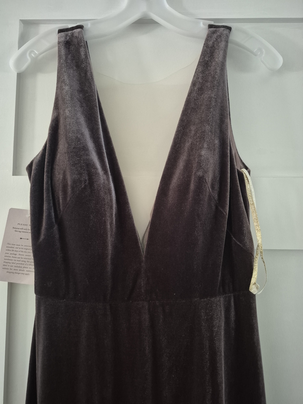 Jenny Yoo Velvet Maxi Dress in Aubergine - Picture 3 of 7